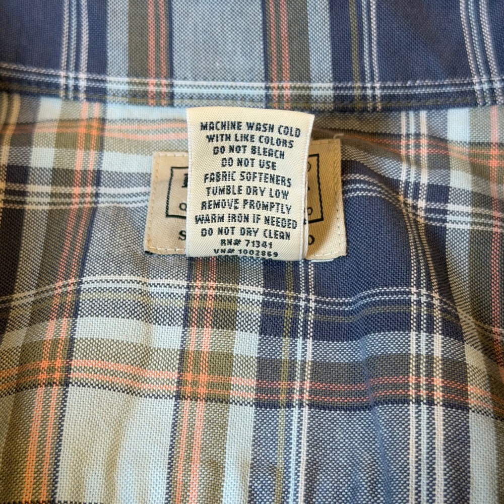 L.L. Bean Comfort Stretch Oxford Shirt XXL Tall Blue Plaid Slightly Fitted - Picture 4 of 8